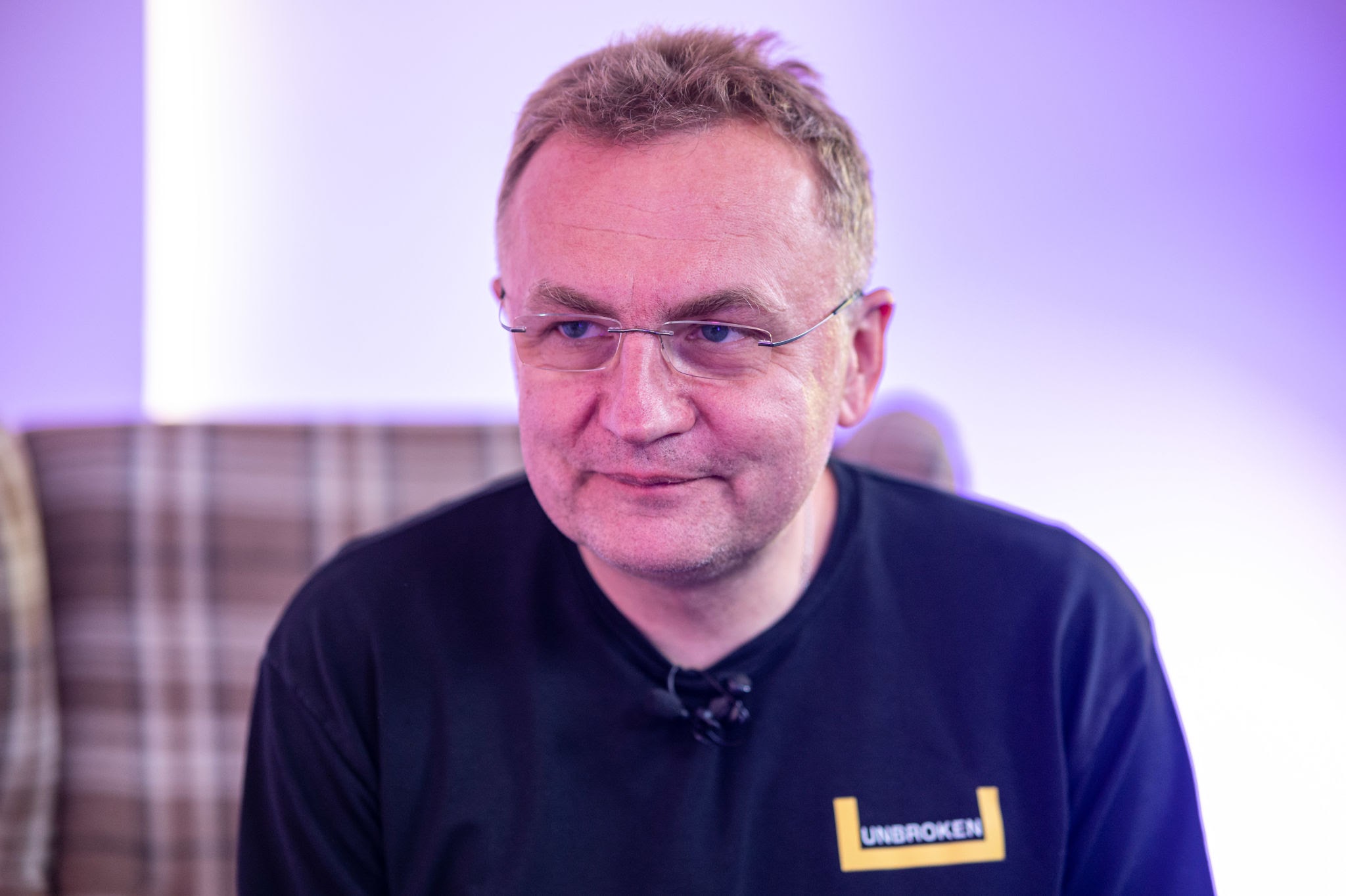 LVIV, UKRAINE - JUNE 16: Mayor of Lviv Andriy Sadovyi gives an interview at a TV studio on June 16, 2023 in Lviv, Ukraine. (Photo by Stanislav Ivanov/Global Images Ukraine via Getty Images)