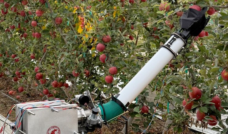 У США розробили надувну роборуку для збору яблук